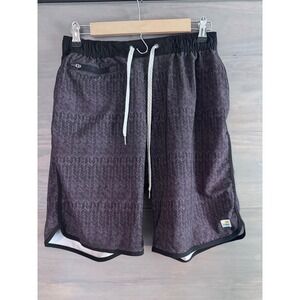 Vuori Black and Gray Men Shorts Hybrids